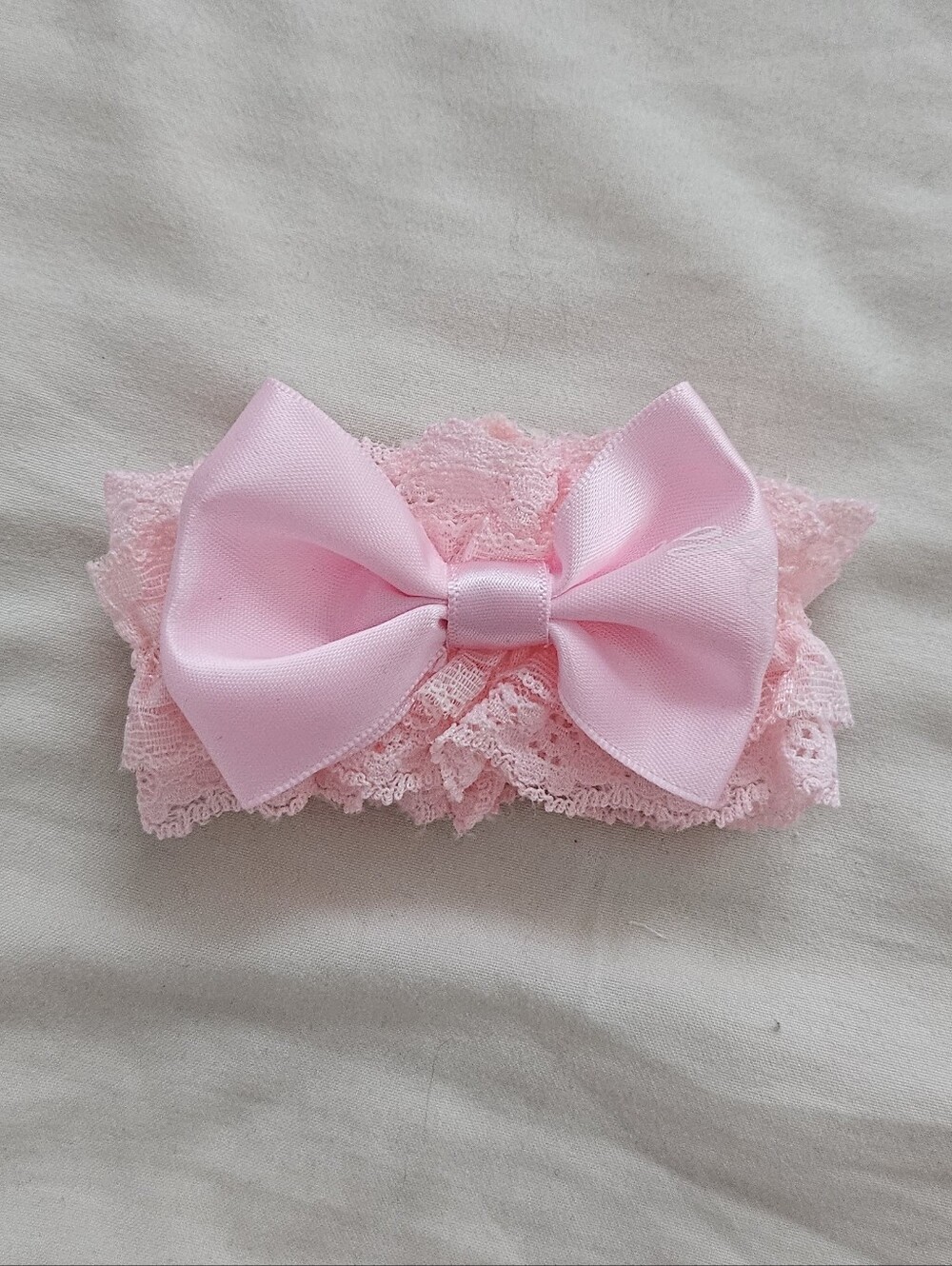 DO NOT BUY La Pafait Gyaru Lolita Pink Lace Elastic Bow Bracelet Scrunchie